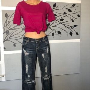 2 Pc Bundle- Distressed Jeans and Top